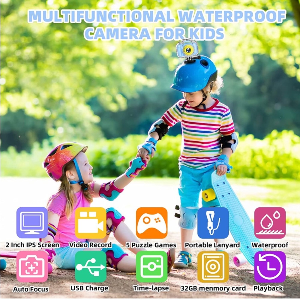 New Waterproof Camera Waterproof Camera for Kids with 32GB Card - Picture 5 of 12